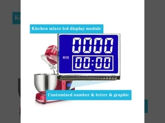 Custom STN Segmented LCD Display Blue Background Digits Putih Untuk Mesin Mixer