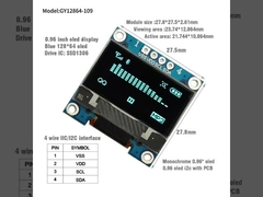 0.96'' I2C OLED Display Module 128x64 Resolusi SSD1306 Antarmuka