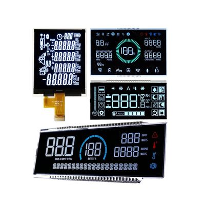 Layar Tampilan Warna Hitam VA Besar Lampu Latar LED Putih untuk LCD Segmen Monokrom Kustom dalam Perangkat Pengontrol Monitor