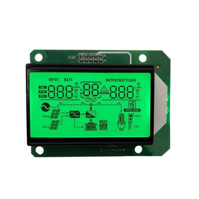 Modul Tampilan LCD Genyu Monokrom Cob Design TN/HTN/STN/FSTN, Papan LCD 7 Segmen, Ukuran Tampilan 76*58 mm dan LED Hijau