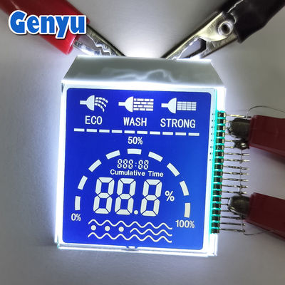 Harga yang bagus Display LCD Segmen Ukuran Khusus HTN PIN Biru Hubungkan Dengan Lampu Belakang Putih on line