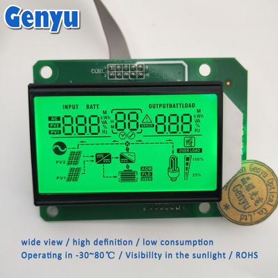 Harga yang bagus 5.0V Custom Segment LCD Display HTN Positive Green Backlight Inverter LCD Display on line