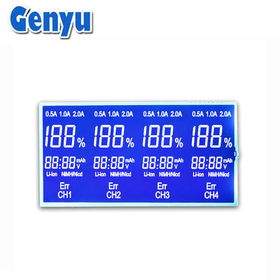Harga yang bagus Custom STN Biru LCD 7 Segmen Tampilan Negatif LCD Tampilan Untuk Pengecas on line