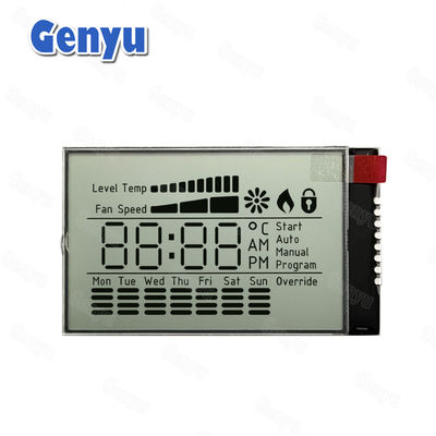 Ukuran yang disesuaikan COG PIN Segmented TN LCD Display Transflektif Tidak ada lampu latar