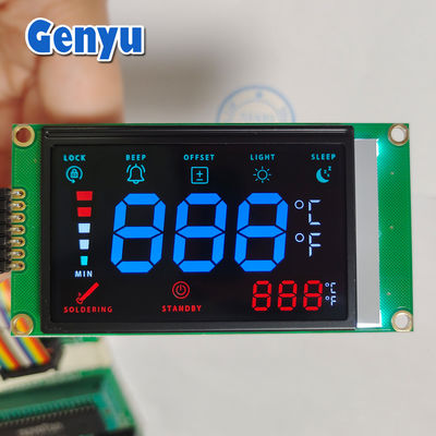 Harga yang bagus Display LCD VA yang disesuaikan Angka Biru 7 Segmen Layar COB + Zebra 4.5V Pasokan on line