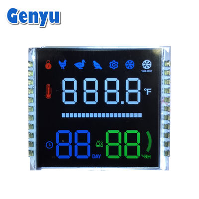 Harga yang bagus Warna digit 7 Segmen VA LCD Tampilan 22PIN Putih Backlight Untuk incubator telur on line