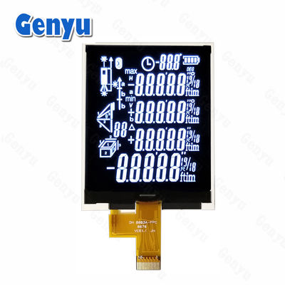 Segmen Hitam COG LCD VA Tampilan Aksara Putih 2.4 Inch LCD Screen Untuk Rangefinder