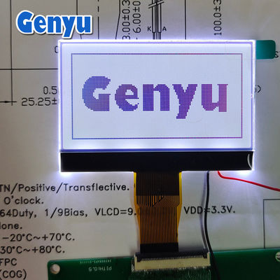 2.42 inci 128x64 Transflektif LCD Display Screen Putih Lampu Belakang 24PIN FPC Konektor