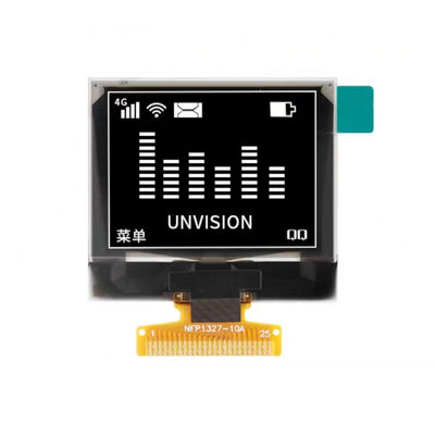 Harga yang bagus 1.32 inci OLED Display Putih 128x96 Resolusi 25pin Soldering FPC Beberapa Antarmuka on line
